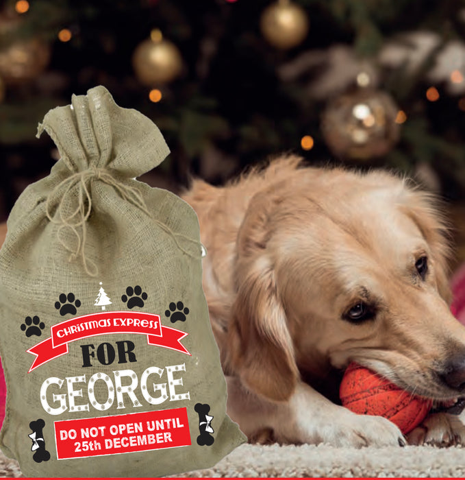 Christmas Express Personalised Doggie Santa Sack