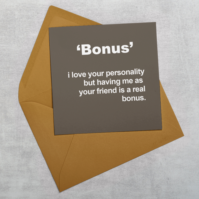 Bonus Greeting Card