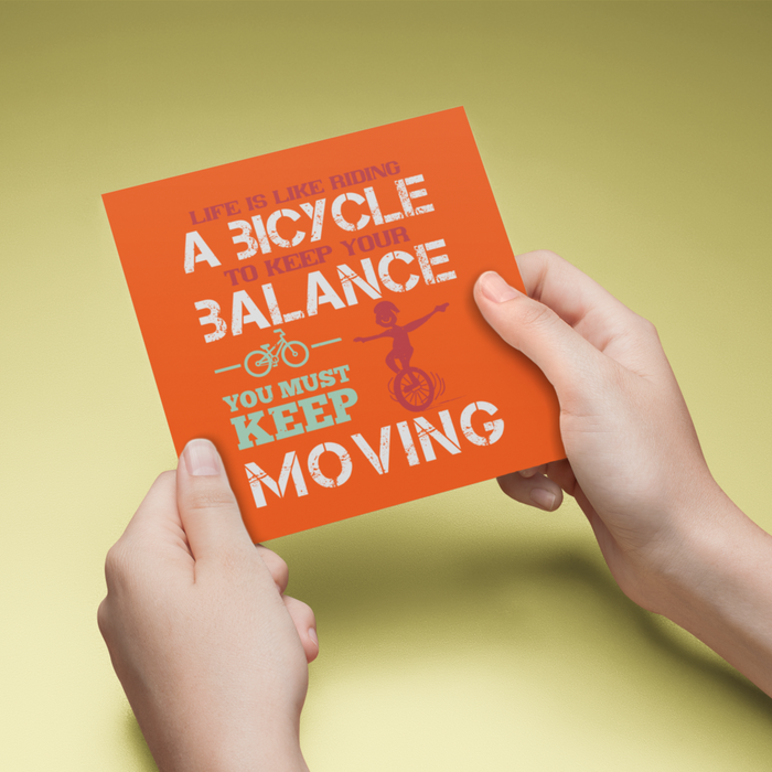 A bicycle Balance Greeting Card