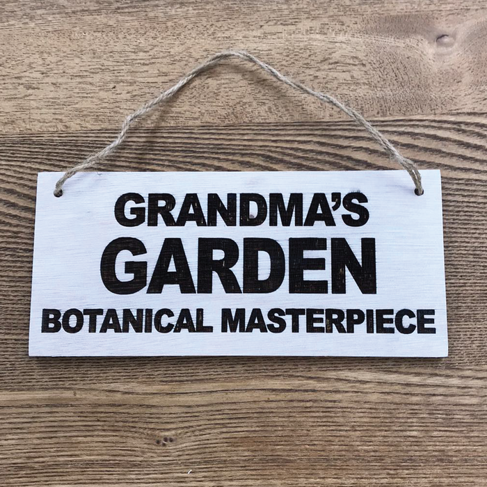 Grandma's Garden, Botanical Masterpiece Wooden Routered and Lazer Cut Sign