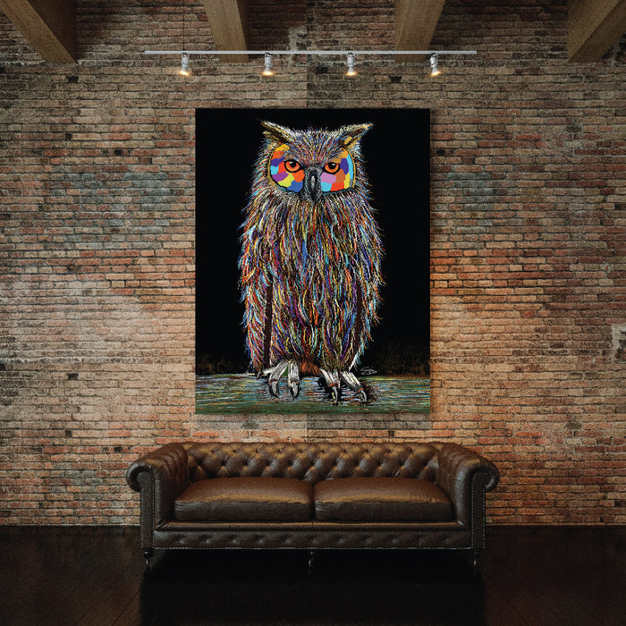 Hooter The owl A0 Canvas