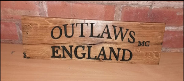 Outlaw England Peaky Blinders Cut Oak Sign