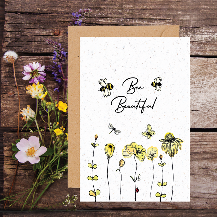 Bee Beautiful Wildflower Plantable Seed Card