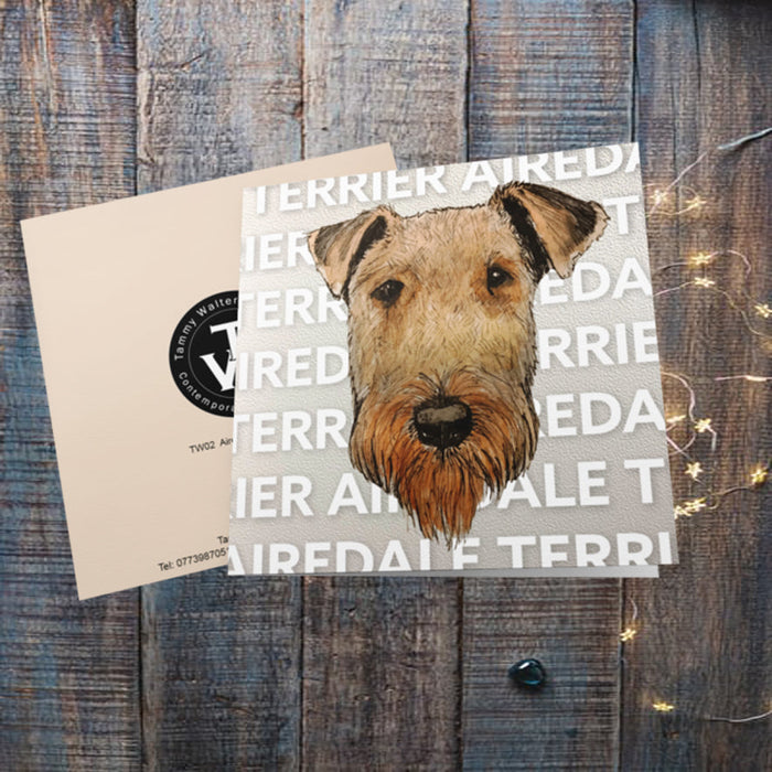 Airedale Word Design Greeting Card