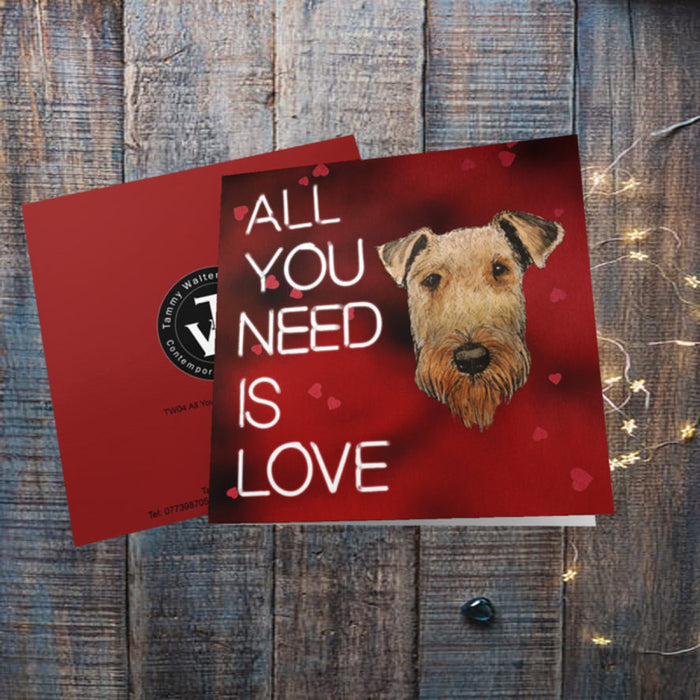 All you need is love Airedale Greeting Card Pack