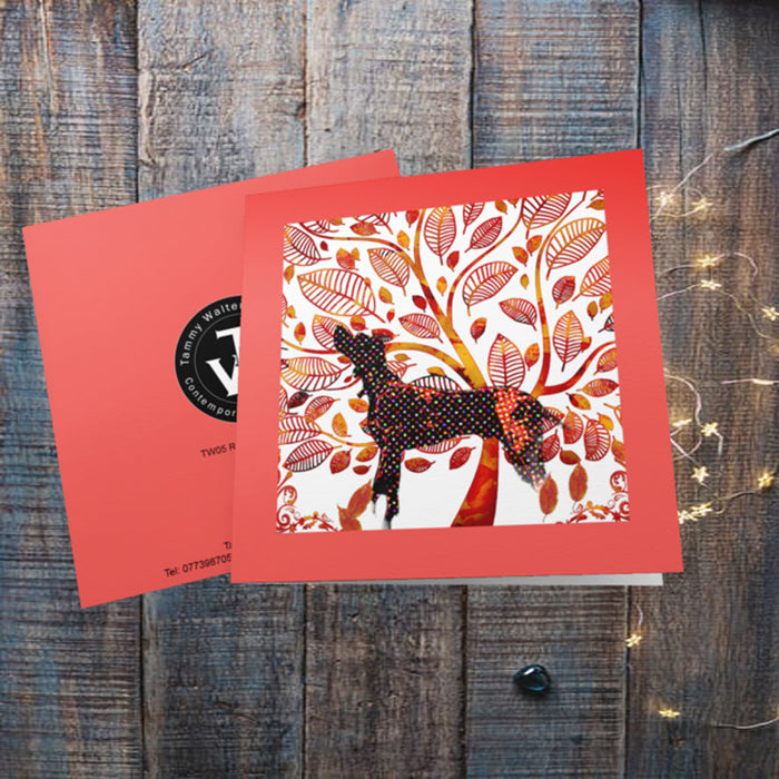 Red Autumn Leaves Greeting Cards