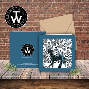Blue Autumn Leaves Greeting Card Pack