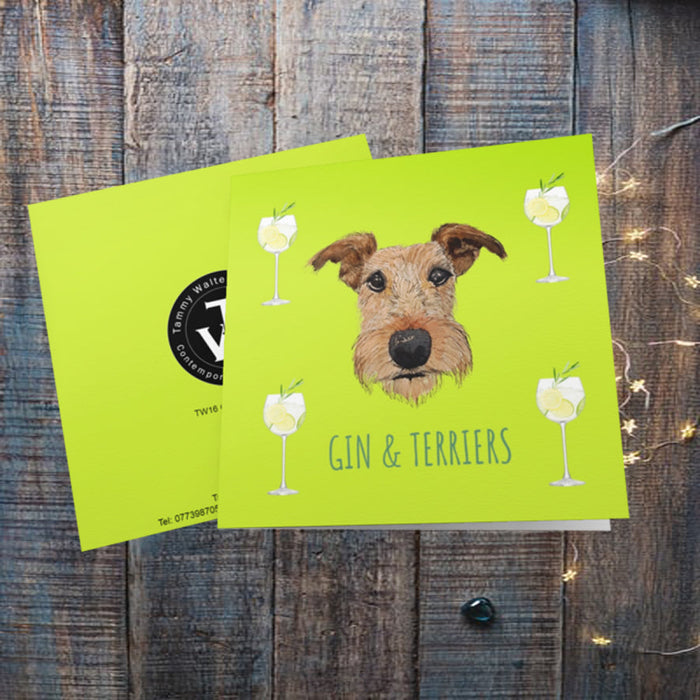 Gin and Wire Fox Terrier Greeting Card