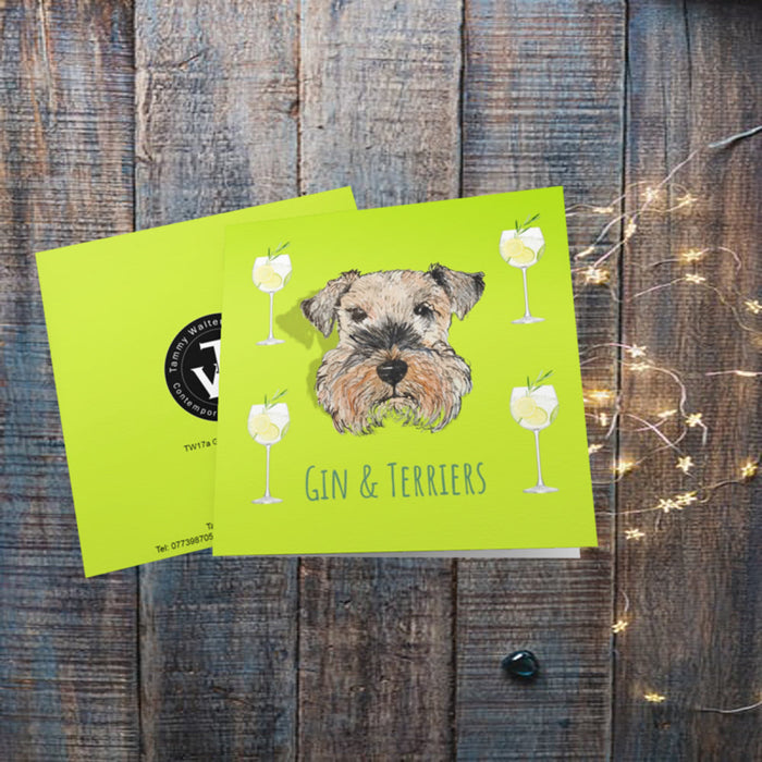 Gin and Irish Terrier Greeting Card