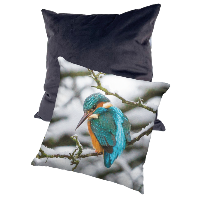Jane Stanley's Winter Kingfisher Cushion
