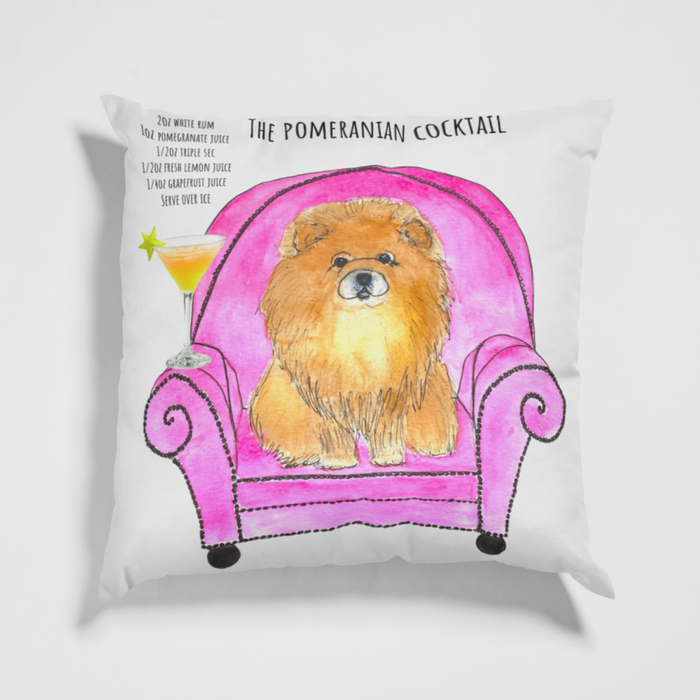 The Pomeranian Cocktail Cushion