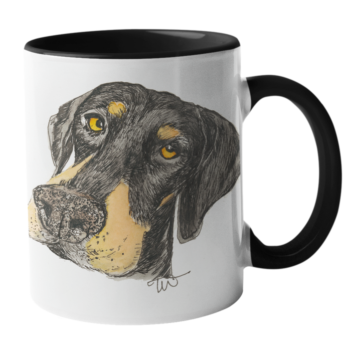 Doberman Dog Head Portrait Mug