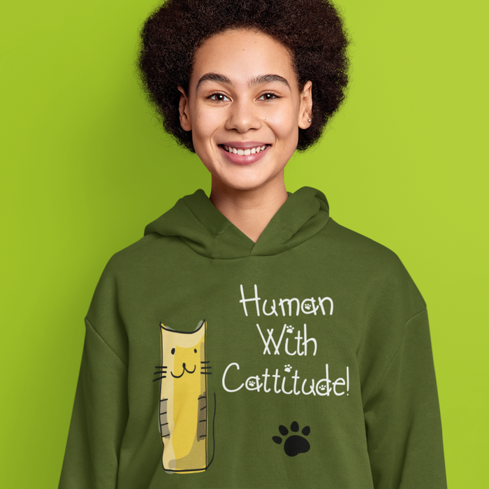 Human with cattitude Hoodie