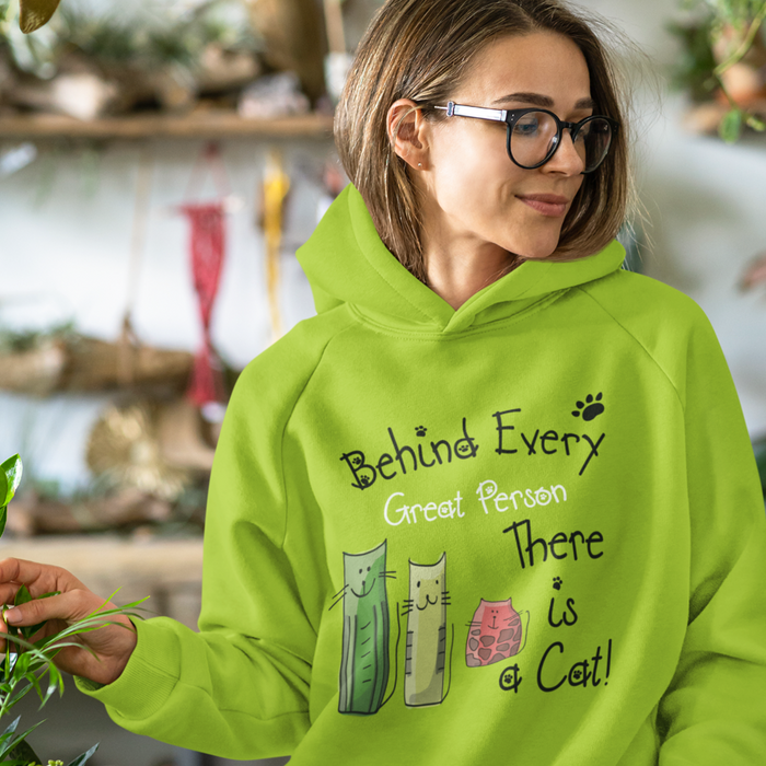 Behind every great person their is a cat Hoodie