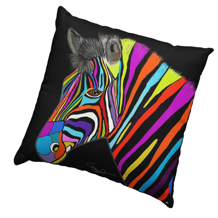 Zita The Rainbow Zebra Cushion